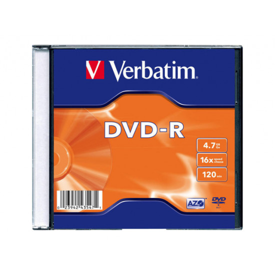 VERBATIM 43547 Verbatim DVD-R slim jewel case 100 4.7GB 16x VERBATIM 43547 Verbatim DVD-R slim jewel case 100 4.7GB 16x