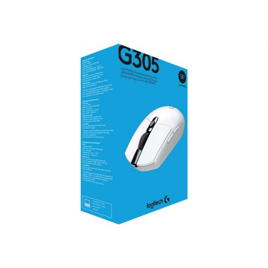 Logitech G305 LIGHTSPEED vezeték nélküli optikai Gaming egér fehér (910-005291)