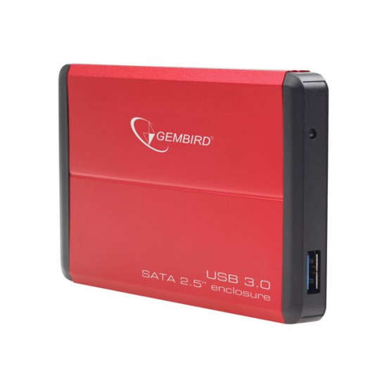Gembird 2.5'' külső SATA merevlemez ház USB 3.0 piros (EE2-U3S-2-R)