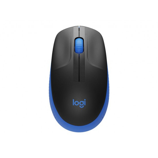 Logitech M190 teljes méretű vezeték nélküli optikai egér kék-fekete (910-005907)