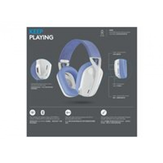 LOGITECH G435 LightSpeed Wireless Gaming Headset - WHITE - EMEA