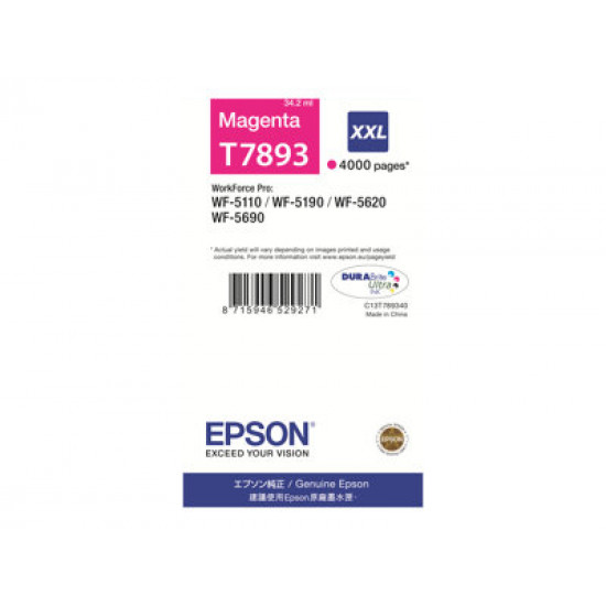 Epson T7893 XXL magenta patron (C13T789340) Epson T7893 XXL magenta patron (C13T789340)
