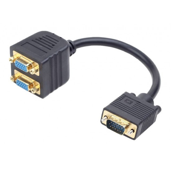 Gembird Cablexpert VGA apa - 2x VGA anya adapter, 20cm (CC-VGAX2-20CM)