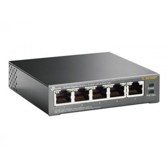 TP-Link 10/100/1000Mbps 5 portos mini switch (TL-SG1005P) TP-Link 10/100/1000Mbps 5 portos mini switch (TL-SG1005P)
