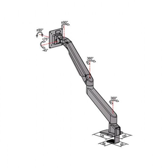 Multibrackets Gas Lift asztali monitortartó konzol VESA 100x100, 75x75 ezüst (7350022737167) Multibrackets Gas Lift asztali monitortartó konzol VESA 100x100, 75x75 ezüst (7350022737167)
