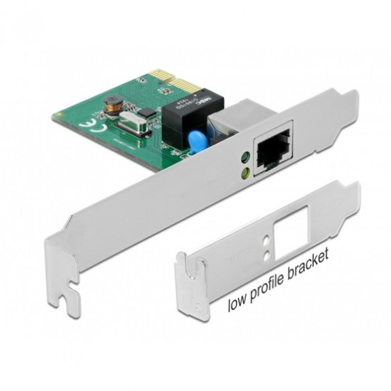 DELOCK PCI-E x1 Vezetékes hálózati Adapter, 1x Gigabit LAN RTL8111