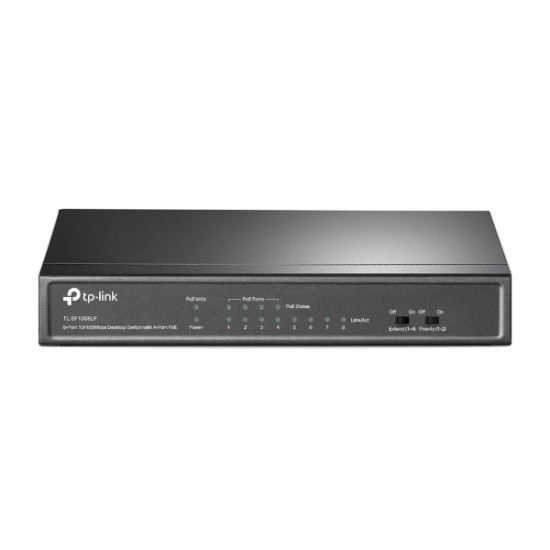 TP-Link TL-SF1008LP 10/100Mbps 8 portos PoE switch 4 PoE porttal TP-Link TL-SF1008LP 10/100Mbps 8 portos PoE switch 4 PoE porttal