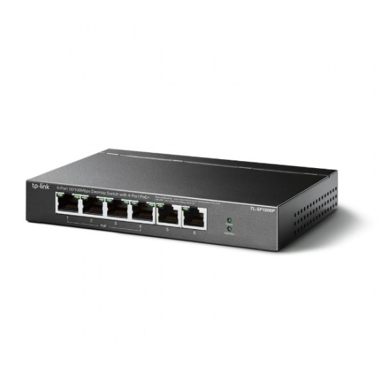 TP-Link TL-SF1006P 10/100Mbps 4 portos PoE+ switch TP-Link TL-SF1006P 10/100Mbps 4 portos PoE+ switch