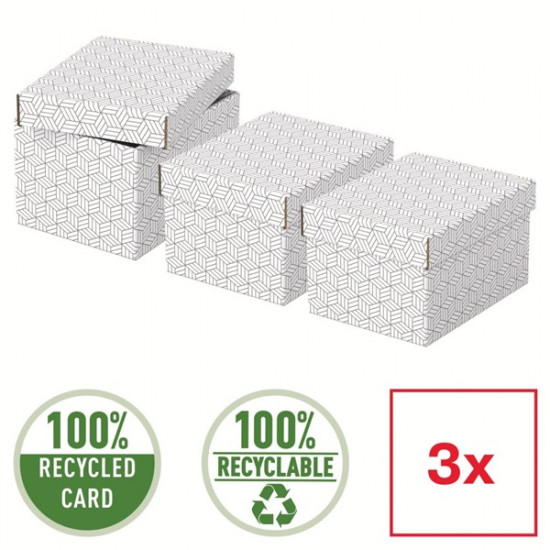 Esselte Home S méret 3db/csomag fehér tárolódoboz (628280) Esselte Home S méret 3db/csomag fehér tárolódoboz (628280)
