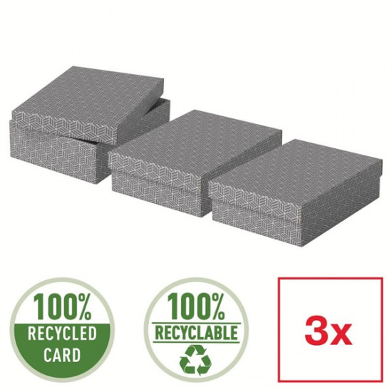 Esselte Home 3db/csomag szürke ajándék/tárolódoboz (628285) Esselte Home 3db/csomag szürke ajándék/tárolódoboz (628285)