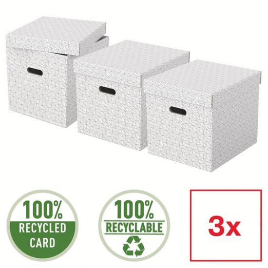 Esselte Home kocka alakú 3db/csomag fehér tárolódoboz (628288) Esselte Home kocka alakú 3db/csomag fehér tárolódoboz (628288)