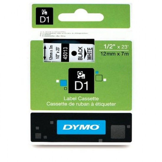 Dymo D1 12mmx7m fehér/fekete feliratozógép szalag Dymo D1 12mmx7m fehér/fekete feliratozógép szalag