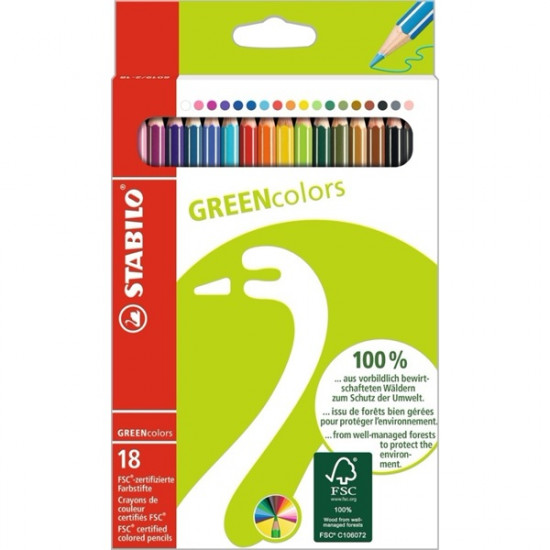 Stabilo Greencolors 18db-os vegyes színű színes ceruza (6019/2-18) Stabilo Greencolors 18db-os vegyes színű színes ceruza (6019/2-18)