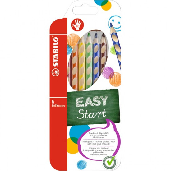 Stabilo Easy jobbkezes 6db-os vegyes színű színes ceruza (332/6) Stabilo Easy jobbkezes 6db-os vegyes színű színes ceruza (332/6)