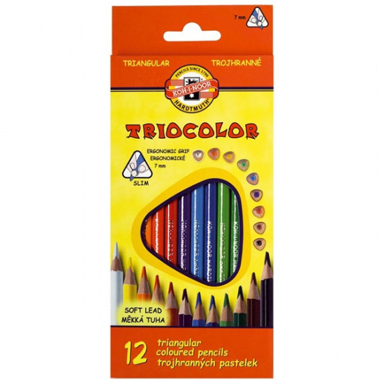 Koh-I-Noor Triocolor háromszög alakű 12db-os vegyes színű színes ceruza (7140104001) Koh-I-Noor Triocolor háromszög alakű 12db-os vegyes színű színes ceruza (7140104001)