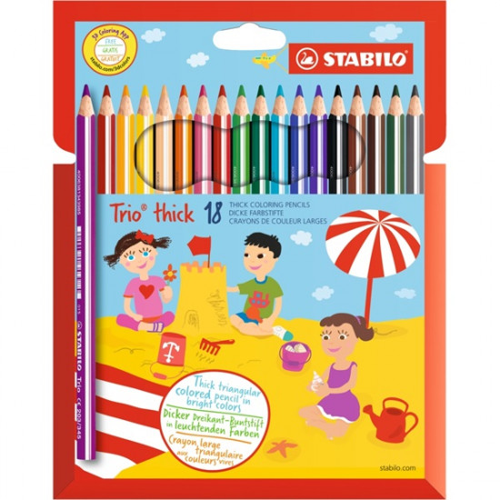 Stabilo Trio vastag 18db-os vegyes színű színes ceruza (203/18-01) Stabilo Trio vastag 18db-os vegyes színű színes ceruza (203/18-01)
