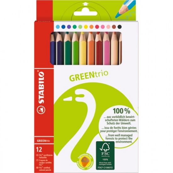 Stabilo GreenTrio vastag 12db-os vegyes színű színes ceruza (6203/12) Stabilo GreenTrio vastag 12db-os vegyes színű színes ceruza (6203/12)