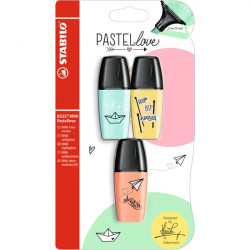 Stabilo Boss Mini Pastellove 3db-os vegyes színű szövegkiemelő (B-51456-10)