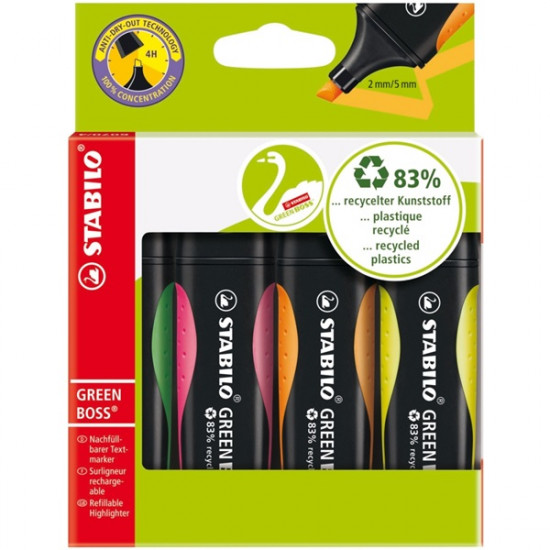 Stabilo Green Boss 4db-os vegyes színű szövegkiemelő (6070/4) Stabilo Green Boss 4db-os vegyes színű szövegkiemelő (6070/4)