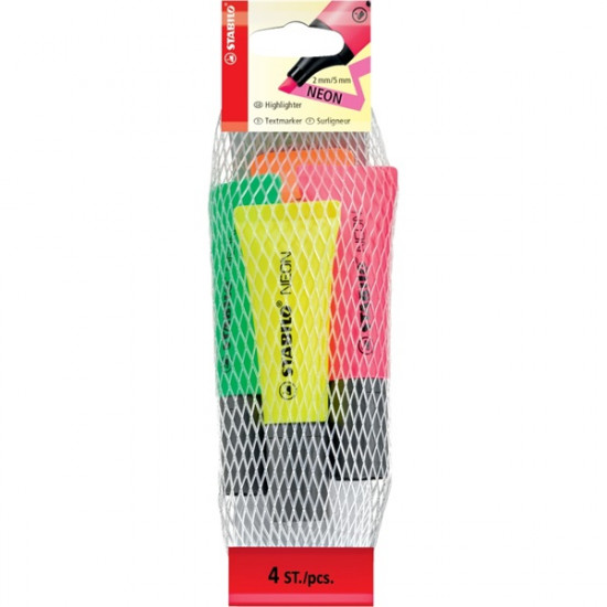 Stabilo Neon 4db-os vegyes színű szövegkiemelő (72/4-1) Stabilo Neon 4db-os vegyes színű szövegkiemelő (72/4-1)