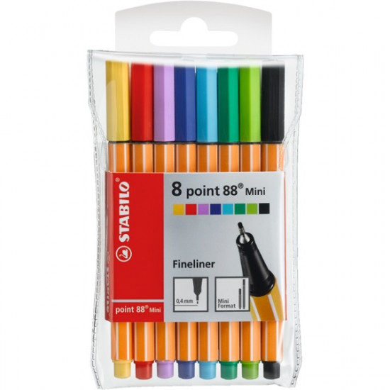 Stabilo Point 88 Mini Wallet 8db-os vegyes színű tűfilc készlet (688/08-1) Stabilo Point 88 Mini Wallet 8db-os vegyes színű tűfilc készlet (688/08-1)