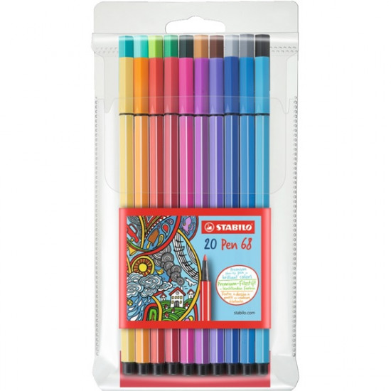 Stabilo Pen 68 20db-os vegyes színű filctoll készlet (6820/PL) Stabilo Pen 68 20db-os vegyes színű filctoll készlet (6820/PL)