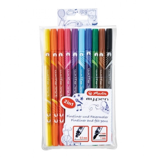 Herlitz my.pen kétvégű 10db-os vegyes színű filctoll készlet (11367232) Herlitz my.pen kétvégű 10db-os vegyes színű filctoll készlet (11367232)