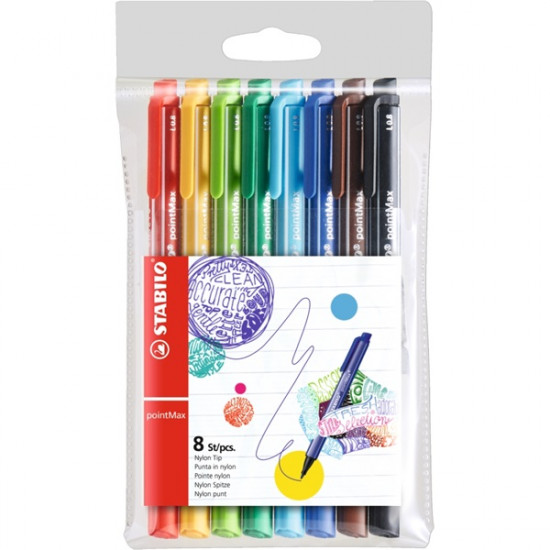 Stabilo point Max 8db-os vegyes színű filctoll készlet (488/8-01) Stabilo point Max 8db-os vegyes színű filctoll készlet (488/8-01)