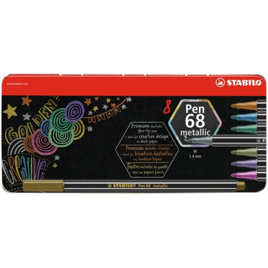 Stabilo Pen 68 metallic fémdobozos 8db-os vegyes színű filctoll készlet (6808/8-32) Stabilo Pen 68 metallic fémdobozos 8db-os vegyes színű filctoll készlet (6808/8-32)