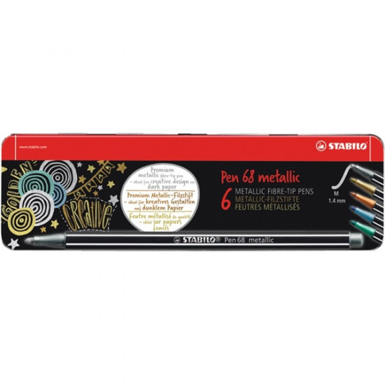 Stabilo Pen 68 metallic fémdobozos 6db-os vegyes színű filctoll készlet (6806/8-32) Stabilo Pen 68 metallic fémdobozos 6db-os vegyes színű filctoll készlet (6806/8-32)