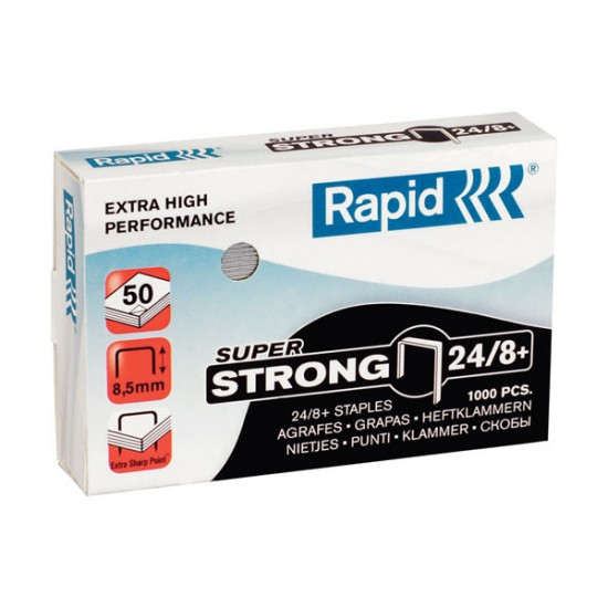 Rapid Super Strong 24/8+ 1000db/doboz fűzőkapocs (24858500) Rapid Super Strong 24/8+ 1000db/doboz fűzőkapocs (24858500)