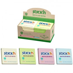 StickN 78x78mm újrahasznosított 100 lap 12tömb/csomag jegyzettömb (21433)