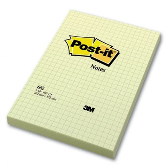 Post-it 102x152mm kockás öntapadós sárga jegyzettömb (7100172739) Post-it 102x152mm kockás öntapadós sárga jegyzettömb (7100172739)