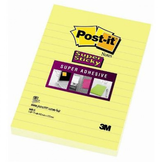 Post-it Super Sticky 102x152mm vonalas 75 lapos nárciszsárga jegyzettömb (7100172740) Post-it Super Sticky 102x152mm vonalas 75 lapos nárciszsárga jegyzettömb (7100172740)