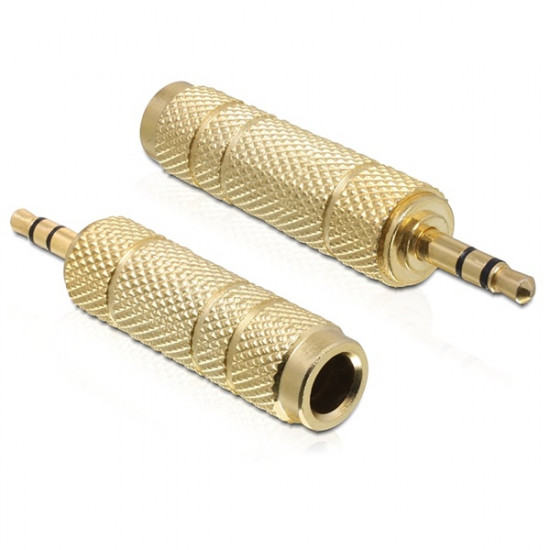 Delock 3.5mm apa - 6.35mm anya 3 pin fém sztereo jack adapter (65360)