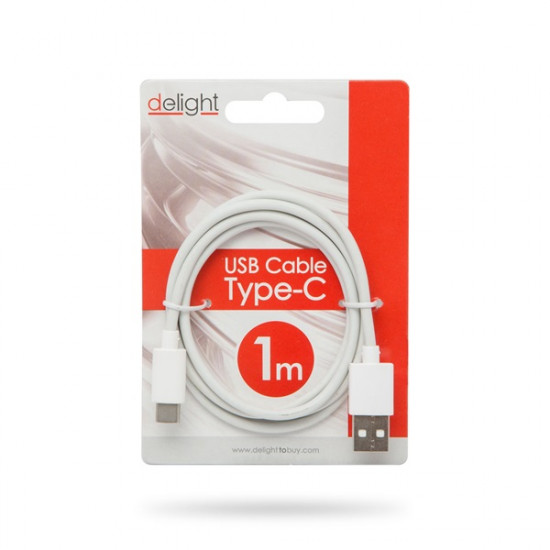 Delight USB-C töltőkábel 1m, fehér (55550WH-1) Delight USB-C töltőkábel 1m, fehér (55550WH-1)