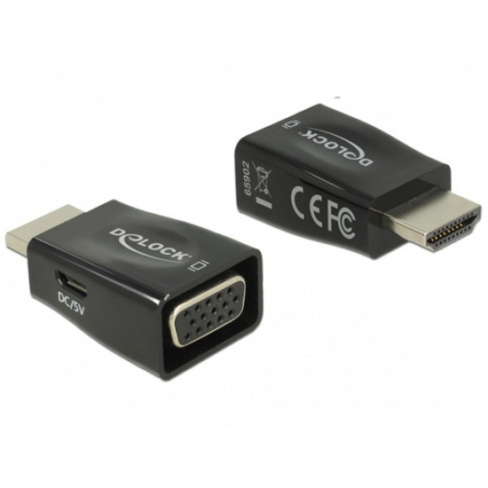 Delock HDMI-A apa - VGA anya adapter (65902) Delock HDMI-A apa - VGA anya adapter (65902)