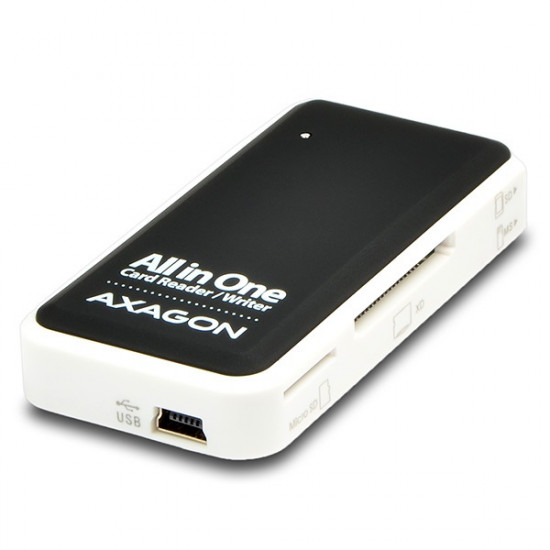 Axagon USB2.0 5 foglalatú külső kártyaolvasó fekete-fehér (CRE-X1)