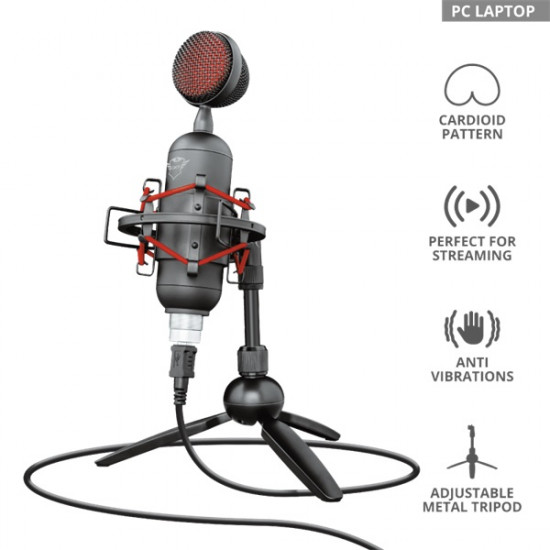 TRUST USB streamelő mikrofon 23466, GXT 244 Buzz USB Streaming Microphone TRUST USB streamelő mikrofon 23466, GXT 244 Buzz USB Streaming Microphone