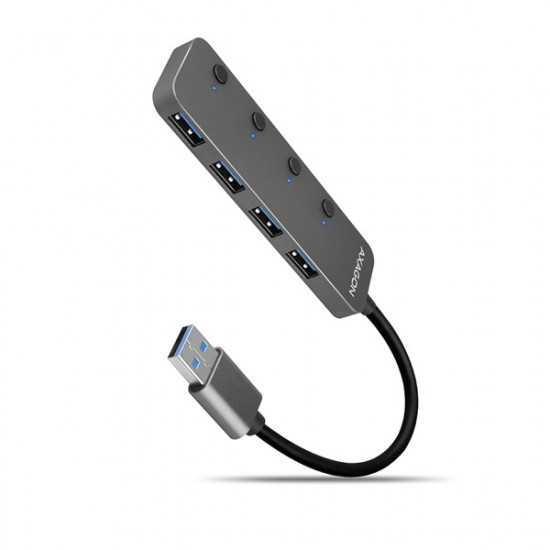 Axagon 4 portos USB 3.0 switch HUB (HUE-MSA) Axagon 4 portos USB 3.0 switch HUB (HUE-MSA)