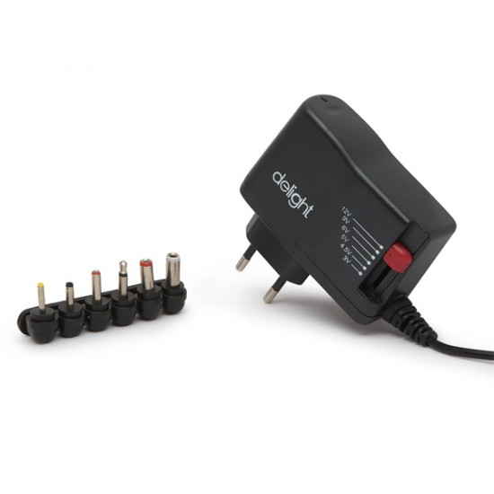 Delight AC Univerzális adapter, Fekete, 1000mA (55056A) Delight AC Univerzális adapter, Fekete, 1000mA (55056A)