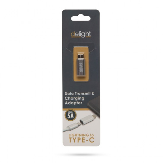 Delight USB-C - iPhone Lightning adapter, ezüst (55448B) Delight USB-C - iPhone Lightning adapter, ezüst (55448B)
