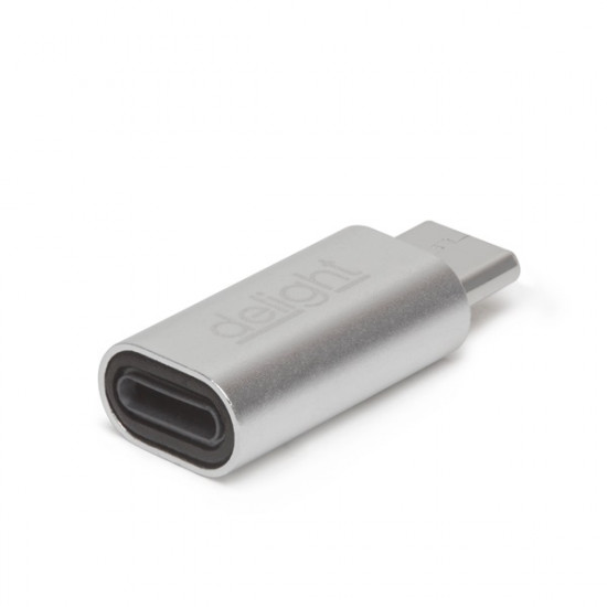 Delight USB-C - iPhone Lightning adapter, ezüst (55448B) Delight USB-C - iPhone Lightning adapter, ezüst (55448B)