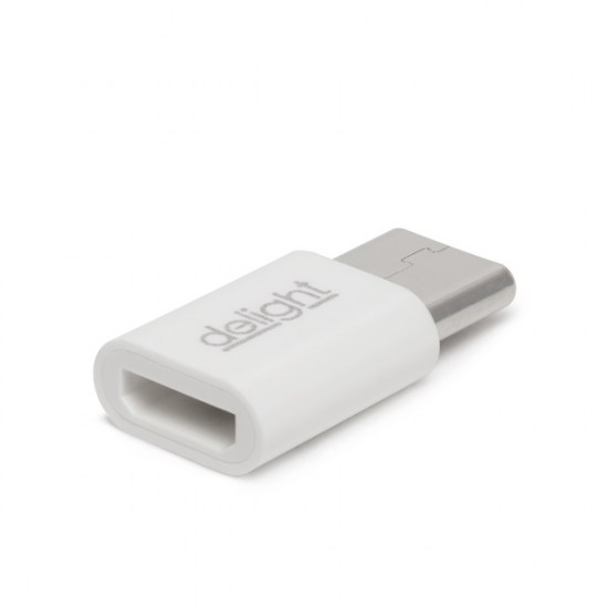 Delight Type-C - MicroUSB adapter fehér (55448C) Delight Type-C - MicroUSB adapter fehér (55448C)