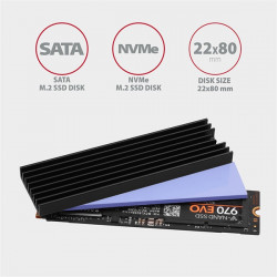 Axagon CLR-M2L6 passzív M.2 SSD hűtőborda fekete
