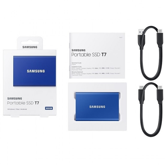 SAMSUNG Portable SSD T7 2TB extern USB 3.2 Gen 2 indigo blue