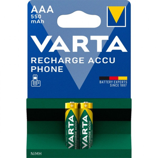 Varta 58397101402 AAA (HR03) 550mAh telefon akku 2db/bliszter Varta 58397101402 AAA (HR03) 550mAh telefon akku 2db/bliszter