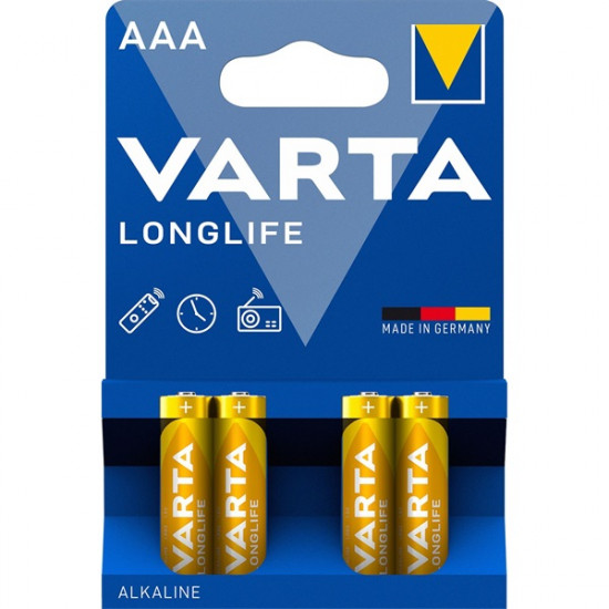 Varta Longlife alkáli Mni ceruzaelem AAA 1.5 V (4db/csomag) (4103101414) Varta Longlife alkáli Mni ceruzaelem AAA 1.5 V (4db/csomag) (4103101414)
