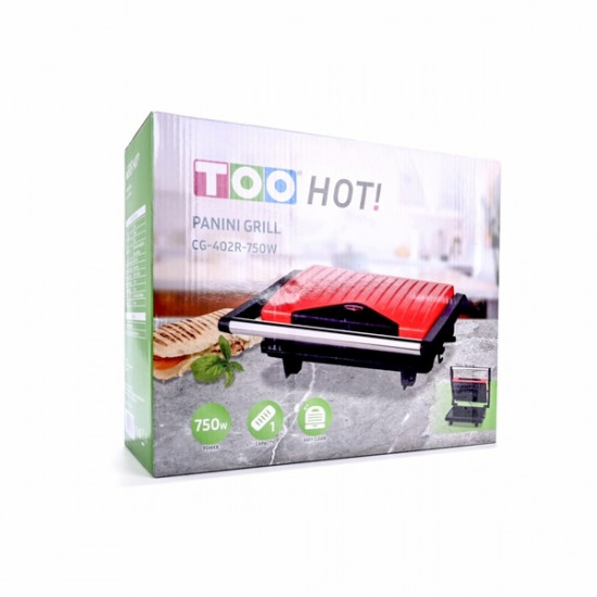 TOO kontakt grill piros (CG-402R-750W) TOO kontakt grill piros (CG-402R-750W)