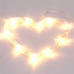 Szív alakú 16x17cm/meleg fehér LED-es tapadókorongos fénydekoráció (305-02)